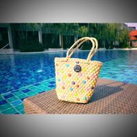 ราคา กระเป๋าสานมือสอง เพ้นท์ลายใหม่ (1178300738)