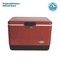 ราคา Coleman ถังน้ำแข็ง Cooler ขนาด 54 Qt/ 51 L Stainless Steel Belted Cooler red 3000006615 (15522275886)