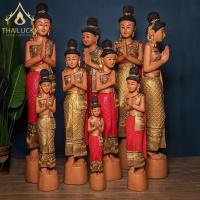 ราคา นางไหว้ ยืนพนม นางไหว้เดินเส้นเขียนทองติดกระจก ตุ๊กตา ไม้แกะสลัก ตุ๊กตาต้อนรับ โรงแรม ตกแต่ง ตุ๊กตาไม้ยืนพนมมือ (4894622777)