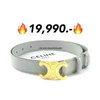ราคา New celine medium triomphe belt 2.5 cm. เข็มขัด สีเทาสวย (28276891437)
