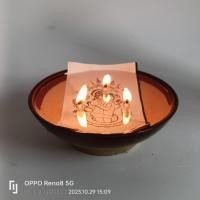 ราคา Thai Handicrafts Handmade Candle Bowl Wax Lighting Candle Lamp Lahu, Money Bag, Five Eyes Four Ears, Nine-tailed Fox (24293714603)