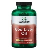 ราคา Swanson Premium Cod Liver Oil 700 mg [ 30 เม็ด ] ประกอบด้วย Vitamin A , Vitamin D , EPA , DHA , Omega-3 (8902430730)