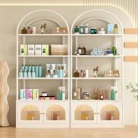 ราคา ตู้โชว์เครื่องสำอางสีครีมร้านเสริมสวยชั้นวางโชว์สินค้าตู้โชว์เล็บตู้โชว์กระจกประตูชั้นเก็บ (28904483673)