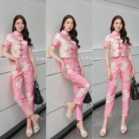 ราคา ST004เซ็ทกี่เพ้า เซทเสื้อกางเกงกี่เพ้า ชุดกี่เพ้า ชุดจีนกางเกง (16196949911)