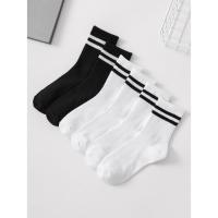 ราคา ถุงเท้าข้อสั้นลายทางสีขาว / ถุงเท้าชายชรายาวลําลองสีดําลายผู้ชาย (52201306722)