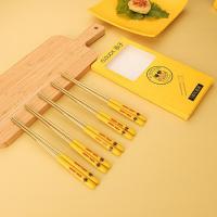 ราคา ชุดตะเกียบเป็ดเหลือง 5 คู่ ชุด ตะเกียบสแตนเลสรูปเป็ดเหลืองคอท 5 คู่ (25775242221)