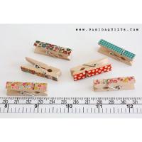 ราคา ไม้หนีบไม้ ไม้หนีบรูป ตัวหนีบไม้ ตัวหนีบรูป DIY พิมพ์ลาย ขนาด 3.5 x 0.5 ซม. คละลาย แพค 6 ชิ้น (รหัส bao0095) (6446932967)