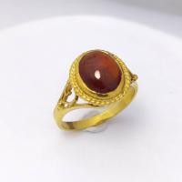 ราคา แหวนพลอยโกเมน สีแดง Garnet หลังเบี้ย ไข่ 10.5*8.5mm. เม็ดเดี่ยว แหวนเงินแท้92.5% ชุบทองคำแท้ 18K ไซส์56 พลอยแท้ธรรมชาติ (7164681893)