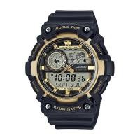 ราคา CASIO Standard นาฬฺกาข้อมือผู้ชาย สายเรซิน รุ่น AEQ-200W-9AVDF - สีดำ/ทอง (1353959787)