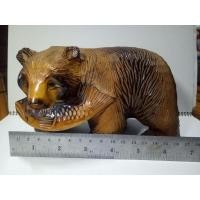 ราคา ไม้แกะสลัก หมีไม้แกะสลัก หมีคาบปลา ไม้ญี่ปุ่น carved wood bear (19129378592)