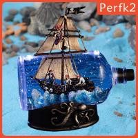 ราคา [Perfk2] Caribbean Pirate Model Ship in A Bottle Table Top Nautical for Indoor Office (50400735445)