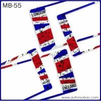 ราคา กรอบป้ายทะเบียนรถยนต์ กันน้ำ MB-55 ลายธงชาติอังกฤษ แบบมีรอย STAIN ENGLAND FLAG 1 คู่ สั้น-ยาว (731724601)