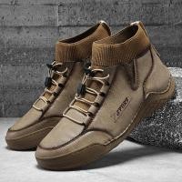 ราคา รองเท้าบูทหนัง แบบยาง ระบายอากาศ น้ําหนักเบา สวมใส่สบาย แฟชั่นสไตล์เกาหลี สําหรับผู้ชาย (25468746936)