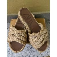 ราคา ZARA รองเท้าส้นเตารีดเชือกสาน (มือสอง) (20290595225)