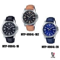 ราคา นาฬิกา CASIO สายหนังสำหรับผู้ชาย รุ่น MTP-V004L-1B//MTP-V004L-1B2//MTP-V004L-2B (6578422337)