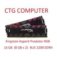 ราคา RAM PC KINGSTON HyperX PREDATOR RGB 16GB (8GBx2) DDR4 BUS 3200 (HX432C16PB3AK2/16) (6945638632)