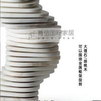 ราคา เฟอร์นิเจอร์ GIORGETTI PLY สไตล์อิตาลี โต๊ะกลางวอลนัทและหินอ่อน มีฐานหมุนโลหะ (29192302904)