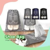 ราคา VerticOasisTravel รองเท้ากันฝุ่นรองเท้าแบบพกพา Drawstring จัดระเบียบครึ่งโปร่งใสไม่ทอ Beg Kasut 鞋袋 (28439379540)