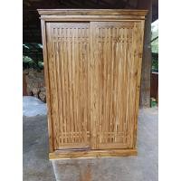 ราคา ตู้ผ้าไม้สักแบบบานสไลด์ขนาด120*180 (25146448148)