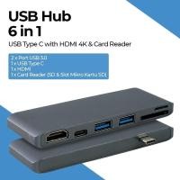 ราคา CHPAL USB Hub 6 in 1 USB Type C พร้อมเครื่องอ่านการ์ด HDMI 4K - T62 - Tinari (41024550228)