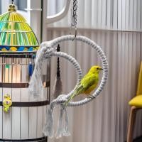 ราคา ของเล่นนกแก้ว เชือกฝ้ายชิงช้ารูปพระจันทร์ ห่วงเชือกสำหรับนก ของเล่นแก้เบื่อสำหรับค็อกคาเทล ฟอพัส เลิฟเบิร์ด (50951185081)
