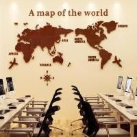 ราคา 3d อะคริลิคแผนที่โลกเย็บสติ๊กเกอร์ติดผนัง diy Self-Adhesive ตกแต่งห้องนั่งเล่น Office Conference Room พื้นหลังผนัง (51651859080)