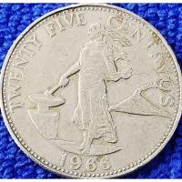 ราคา เหรียญ​ฟิลิปปินส์​ Philippines, (ชุดเทพีสันติภาพ​), 1​0,25 Centarvo​s, #​1808, ใช้แล้ว (19927102309)