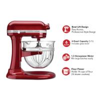 ราคา KitchenAid Glass Bowl Stand Mixer (KSM6521X) Glass Bowl 6Qt -RED (958157207)