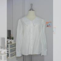 ราคา เสื้อเชิ้ตคอบัวสีขาว สไตล์เกาหลี (25228495568)