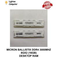 ราคา USED MICRON BALLISTIX DDR4 3000MHz 8X2 16GB PC4 3000 DESKTOP RAM DIMM RAM (48752339155)