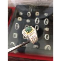 ราคา แหวนเงินแท้ หัวหยกล้อมเพชรcz (41276700962)