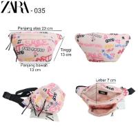 ราคา กระเป๋าคาดเอว Zara เกรดนําเข้า ori รหัส 035 สีชมพู smile art (23345871955)