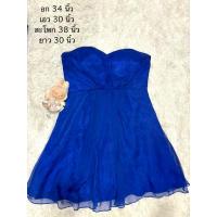 ราคา เดรสออกงานสีน้ำเงิน เดรสสีน้ำเงินทรงสวยมากๆ✨ ผ้าดีมากมีซับในทั้งชุด มือสอง✌️ (28682149783)