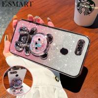 ราคา สําหรับ OPPO A12 A12e A11k A7 A5s A3s A1k F9 F9 Pro Realme C2 C1 กรณีไล่ระดับสี 3D หมีพับขาตั้งวงเล็บหรูหรา Slim โปร่งใสชุบ Glitter สาวเคสโทรศัพท์ซิลิโคนอ่อนฝาครอบป้องกัน (40272359549)