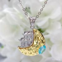 ราคา Simple Topaz Seiko Pendant สีเงิน S925 สำหรับเครื่องประดับแฟชั่น (48350784279)