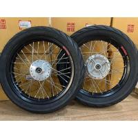 ราคา ชุดล้อโมตาด สีดำและทอง ขอบ 14"/14" สำหรับรถ MSX,MSX-SF / KSR 1.60x17, 1.60x14 พร้อมดุมเสตอร์ครบชุด ยางนอกลายไฟ + ยางใน (44011958198)