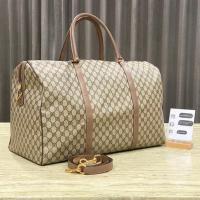 ราคา Vintage GUCCI Brown Monogram Coated Canvas GG Supreme Large Boston Bag size 55 วินเทจ ของแท้ กระเป๋ามือสอง เดินทาง (25379797501)