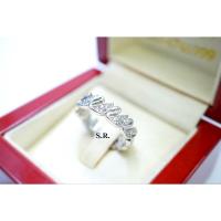 ราคา S.R. แหวนทองคำขาว แหวนเพชรรอบนิ้ว เม็ดละ 0.01 กะรัต ล้อม เพชรน้ำ100 ขาวสวยไฟดี พร้อมใบรับรองสินค้า เคลือบทองคำขาวแท้100% (29824217551)