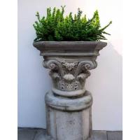 ราคา กระถางปูนลายหัวเสาโรมัน สีปูนเปลือย (24286097444)