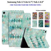 ราคา สําหรับ Samsung Galaxy Tab A7 Lite (2021) 8.7 "SM-T220 SM-T225 T225N Tab A 8.0 (2019) SM-T290 SM-T295 แฟชั่นสีตรวจสอบแท็บเล็ตป้องกันกรณี Flip Stand Cover (43020340647)