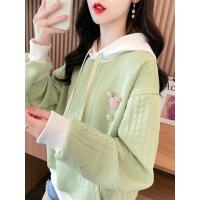 ราคา เสื้อแขนยาวmc ฮิปฮอป เสื้อสเวตเตอร์มีฮู้ดสีคอนทราสต์สำหรับผู้หญิงฤดูใบไม้ผลิและฤดูใบไม้ร่วงแบบบางแบบใหม่2025เสื้อโค้ททรงหลวมสไตล์เกาหลีดีไซน์เฉพาะสำหรับต้นฤดูใบไม้ผลิ (43667700287)