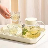 ราคา ชุดขวดน้ําแก้วพร้อมถ้วย6ใบและถาดหรูหราความจุขนาดใหญ่1000มลขวดสินค้าคุณภาพสูง กรุณา240.2 (44213494417)