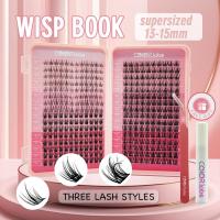 ราคา COLOR.labs Eyelash Extensions Supersize 13-15mm Wisp Book, 3 ความยาว/สไตล์ฟรีแหนบและกาว 5ml ผสมส่วนบุคคลReusable Cluster Lashes (41675172113)