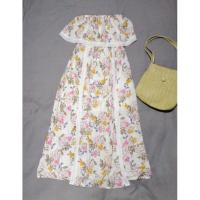 ราคา เดรสเปิดไหล่ยาวลายดอก งานป้ายVshop (9941875896)