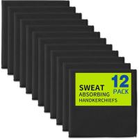 ราคา 12แพ็คผ้าเช็ดหน้าดูดซับเหงื่อ,ยิมออกกําลังกายผ้าขนหนูไมโครไฟเบอร์เหงื่อเศษผ้าผ้าขนหนูสําหรับผู้ชายและผู้หญิง,วิ่งอุปกรณ์กีฬาผ้าขนาดเล็กสําหรับมือ,สีดํา ผ้าเช็ดหน้า (10" x 10" (29843559023)