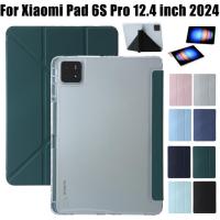 ราคา สำหรับ Xiaomi Pad 6S Pro 12.4 นิ้ว 5G 2024 เคสอะคริลิคใส Y-Bracket กันกระแทก สำหรับ Xiaomi Pad 6S Pro 12.4" ปกหนัง PU คุณภาพสูง (26581345395)