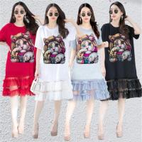 ราคา แม็กซี่เดรส ขายฟรุ้งฟริ้ง ลายแมวดัดขนตา (29578805045)