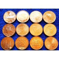 ราคา เหรียญ​ยูโร​ 1 Euro​ Cent, ชุดใหญ่จัดเต็ม 12 ประเทศ 12 เหรียญ, #​660, ไม่​ผ่าน​ใช้​ UNC (16178569972)