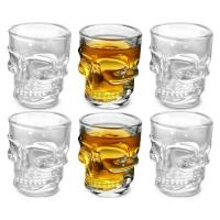 ราคา 1/2Pcs Skull Head Shot Glass Cup Creative Clear Crystal Wine Cup Liquor Whisky Vodka Beer Steins for Party Bar Hallowee (27063993041)