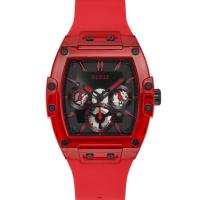 ราคา GUESS GW0203G5 Men's Red Silicone Strap Watch 43mm (23733809972)